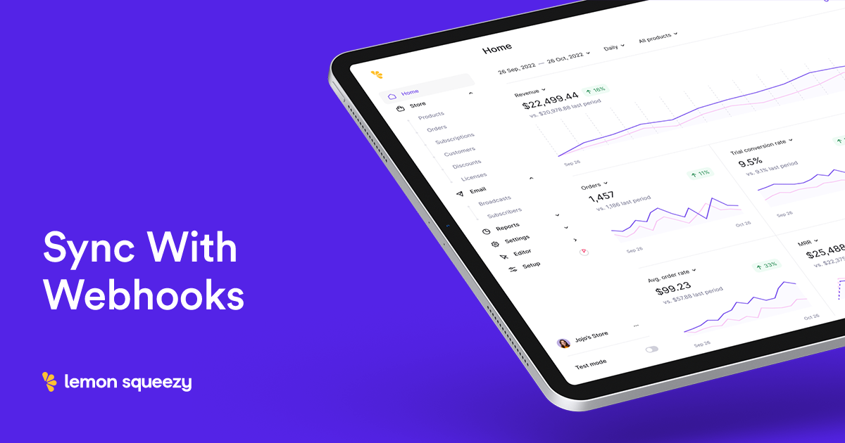 Guides: Sync With Webhooks • Lemon Squeezy